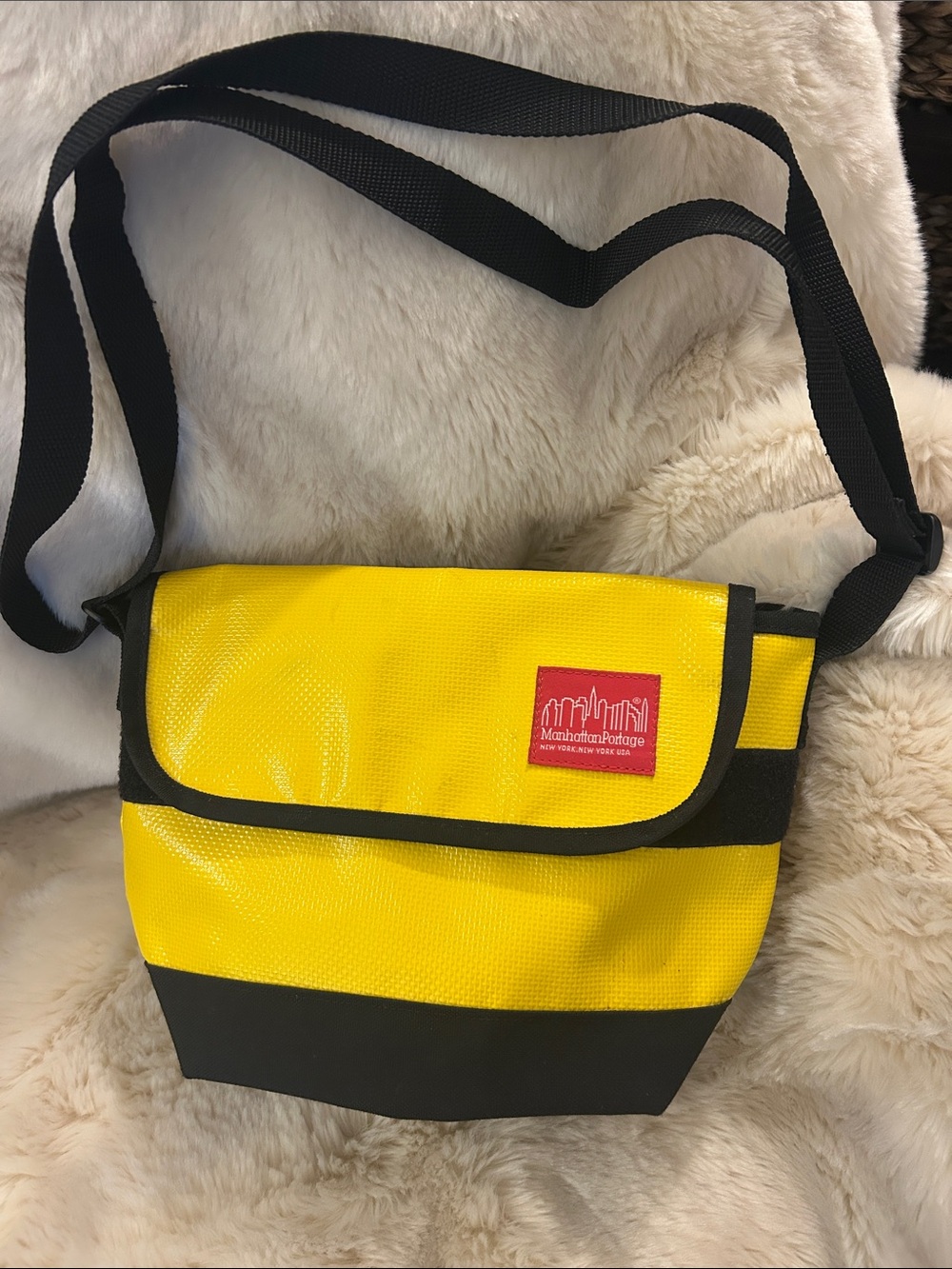Yellow & Black Manhattan Portage Crossbody Mini Messenger Bag
